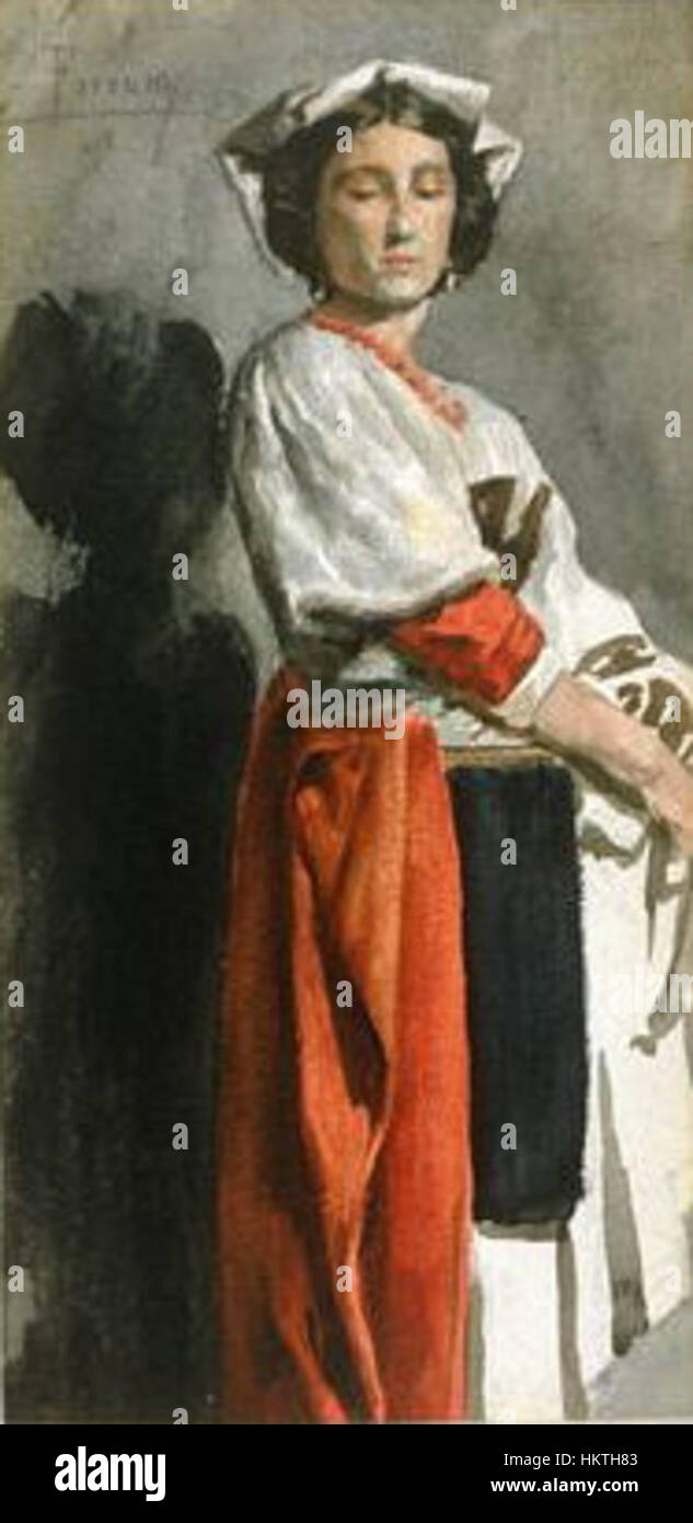 „Fortuny Italiana“ von Mariano Fortuny ist ein gefeiertes Kunstwerk, das seine Meisterschaft in der Mischung venezianischer Renaissance-Techniken mit moderner Ästhetik zeigt. Fortunys Einsatz von Licht und Schatten, kombiniert mit seinem tiefen Wissen über klassische Kunst, macht dieses Gemälde zu einem einzigartigen Beitrag zur Kunstwelt, der die Schönheit des italienischen Erbes veranschaulicht. Stockfoto