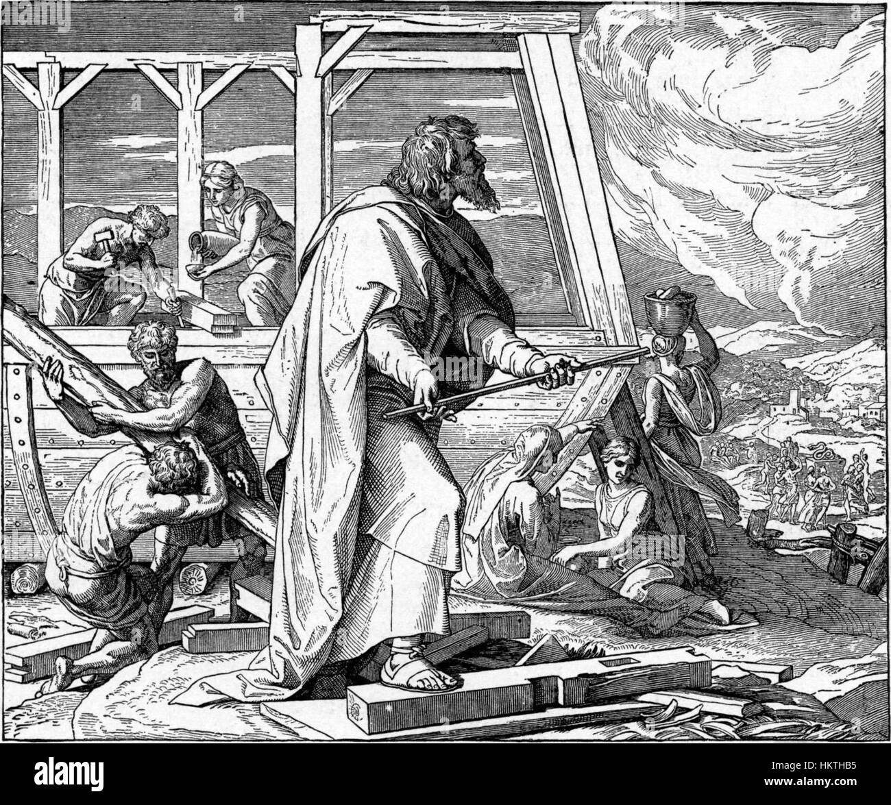 Foster Bible Pictures 0018-1 präsentiert eine historische Illustration zu biblischen Geschichten, die Szenen aus der Bibel mit komplizierten Details und satten Farben darstellt. Stockfoto