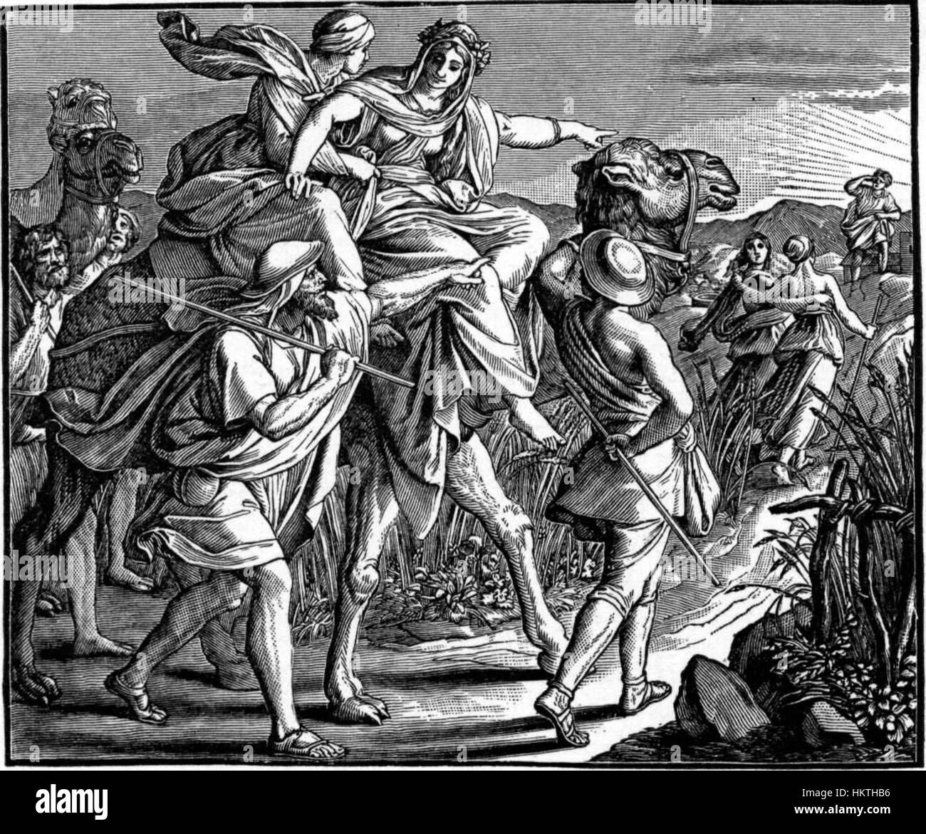 Foster Bible Pictures 0040-1 ist eine detaillierte Darstellung einer biblischen Szene, die Themen des Glaubens, der Spiritualität und der religiösen Tradition erfasst. Das Bild spiegelt den Fokus des Künstlers auf biblische Erzählungen wider, die in einer Weise präsentiert werden, die historische und spirituelle Bedeutung betont. Stockfoto