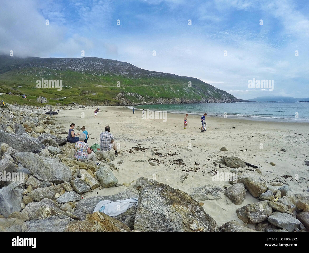Fernbedienung, einsamen Strand an der Westküste Irlands Stockfoto