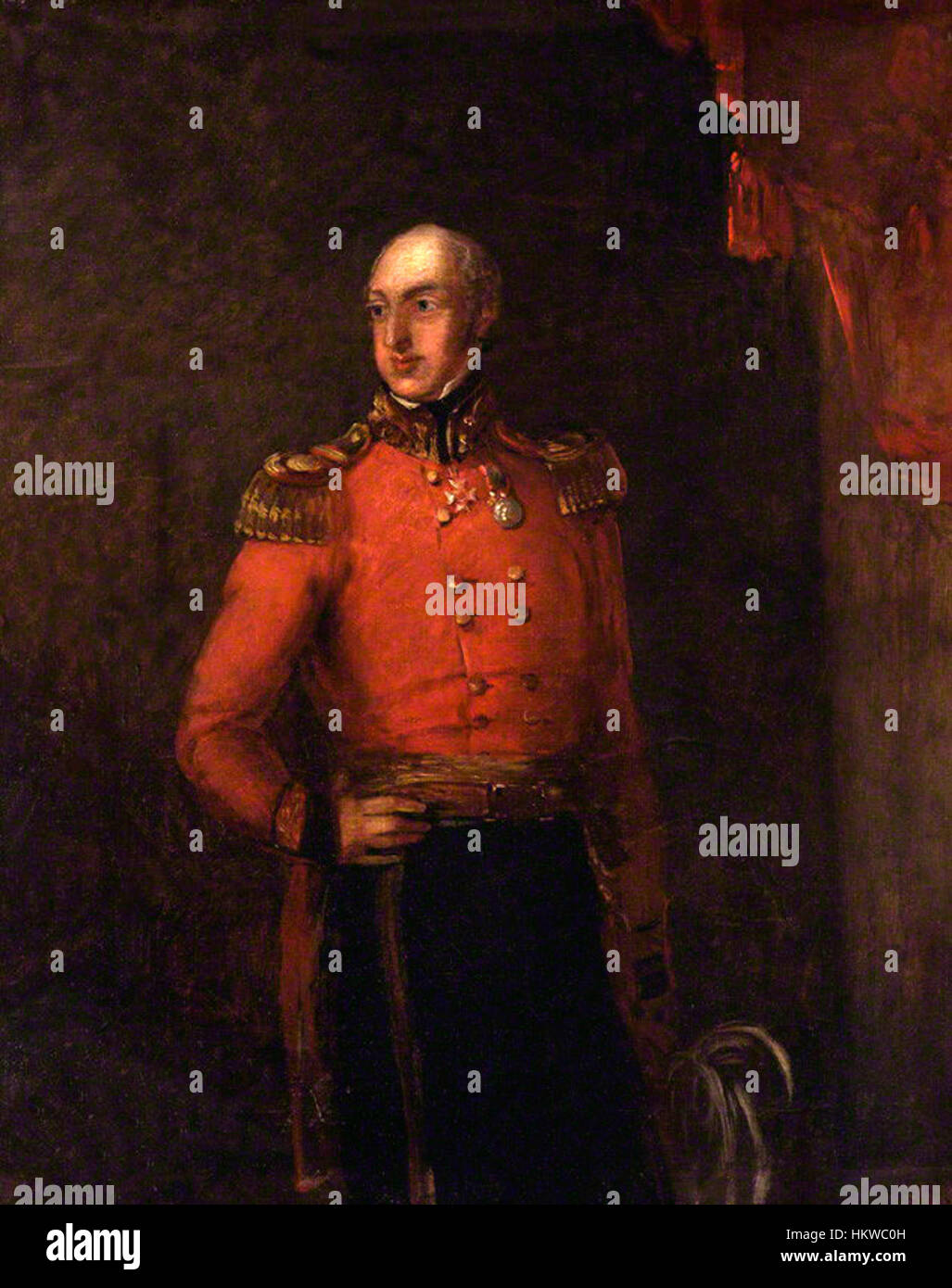 Dieses Porträt von General William Elphinstone zeigt den britischen Offizier, der für seine Beteiligung am Ersten Anglo-Afghanischen Krieg bekannt ist, und veranschaulicht seine Führung während eines bedeutenden historischen militärischen Ereignisses. Stockfoto