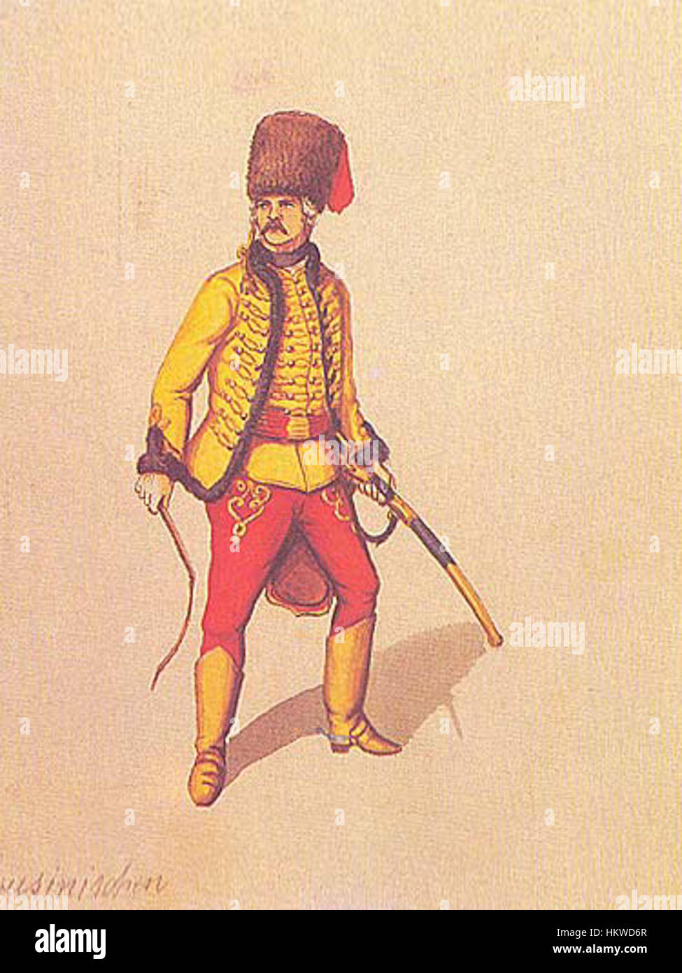 Georgische Husaren-Regiment privat, 1758 Stockfoto