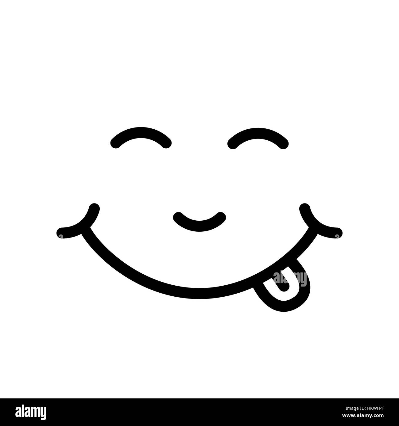 Smiley Gesicht Vektor Icon isoliert auf weißem Hintergrund Stockfoto
