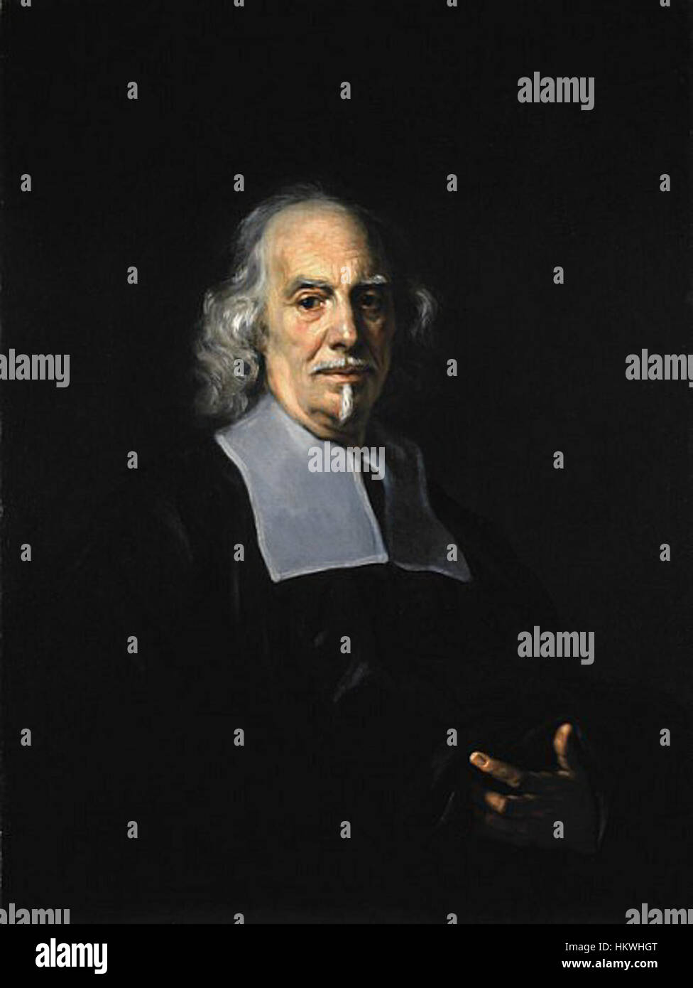 Dieses Porträt von Gianlorenzo Bernini von Giovanni Battista Gaulli fängt den berühmten italienischen Barockbildhauer und Architekten ein und hebt seine Merkmale in einem klassischen Barockstil hervor. Stockfoto