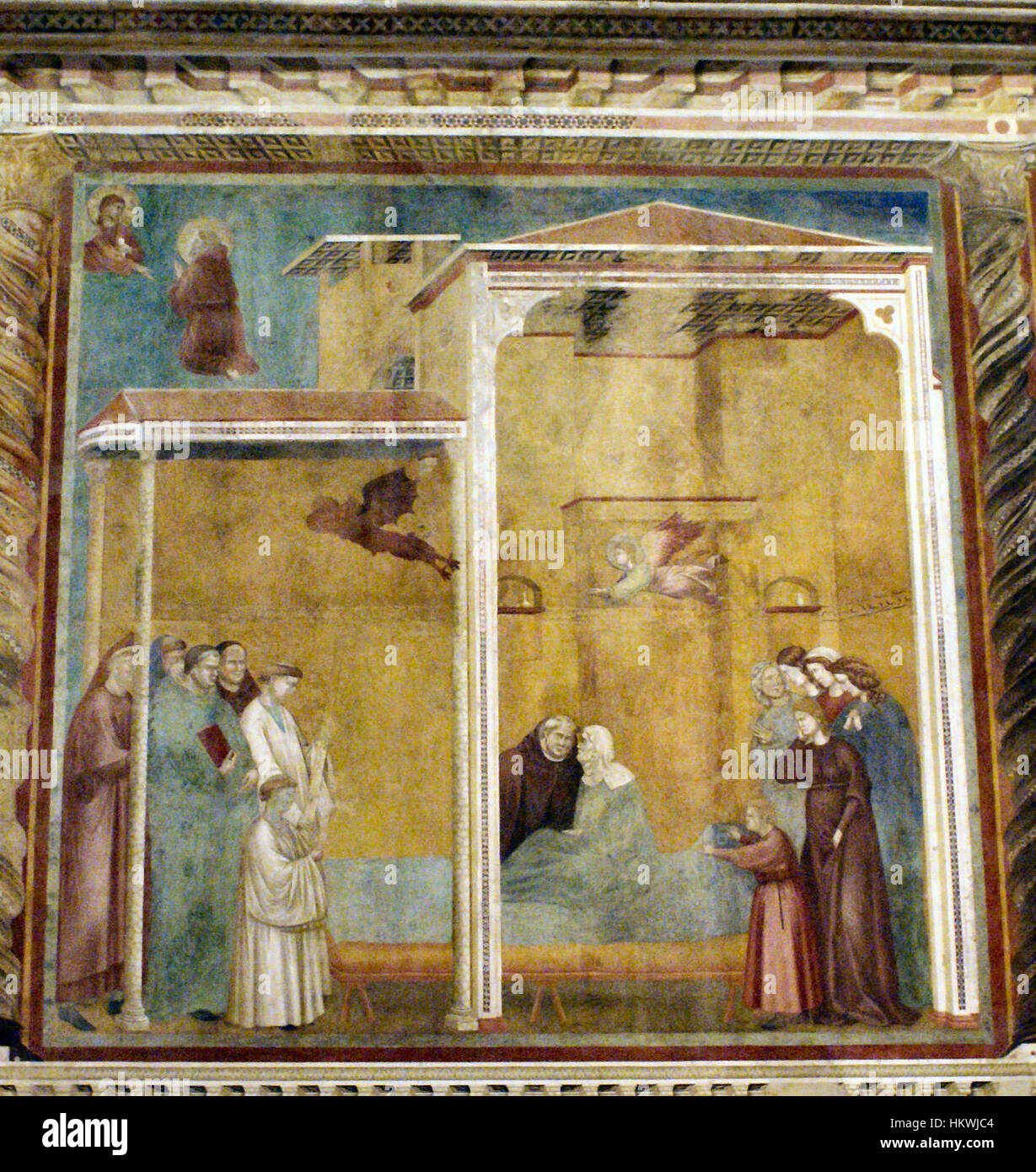 „Confessione della donna“ von Giotto fängt einen kraftvollen Moment in der religiösen oder historischen Geschichte ein. Giottos Komposition und emotionale Tiefe sind in diesem Stück deutlich zu erkennen. Stockfoto