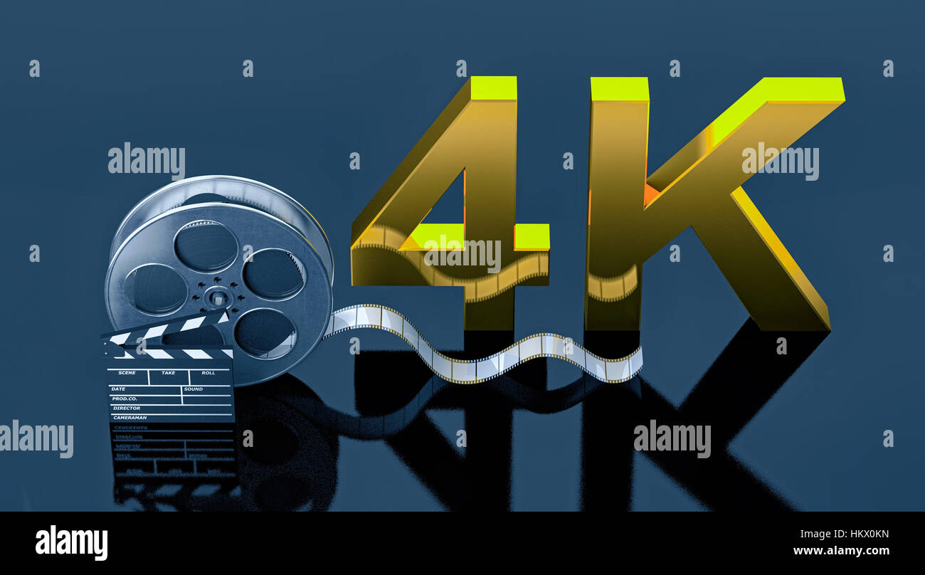 Kino 4k Konzept 3d Render Bild Stockfoto