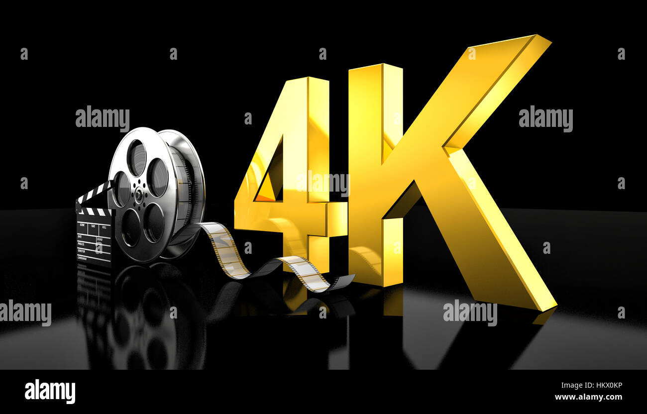 Kino 4k Konzept 3d Render Bild Stockfoto