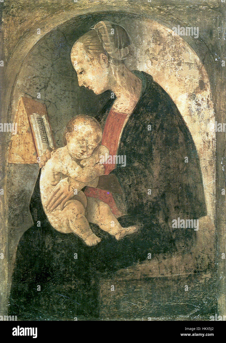 Giovanni Santi Madonna und Kind mit einem Buch Stockfoto