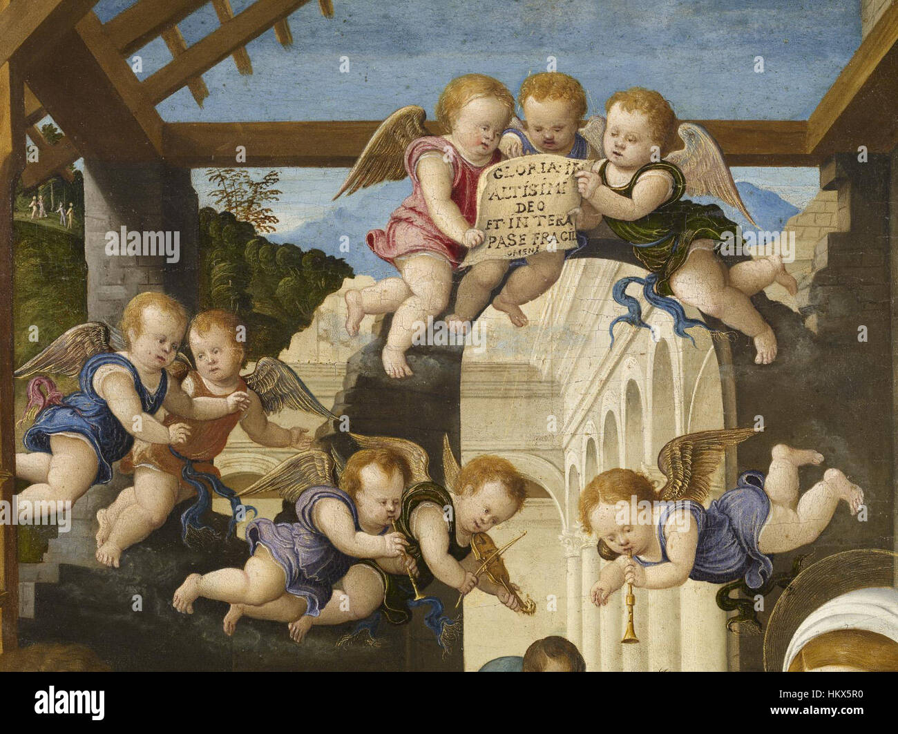 Girolamo da Santacroce - die Anbetung der Heiligen drei Könige - Walters 37261 - Detail B Stockfoto