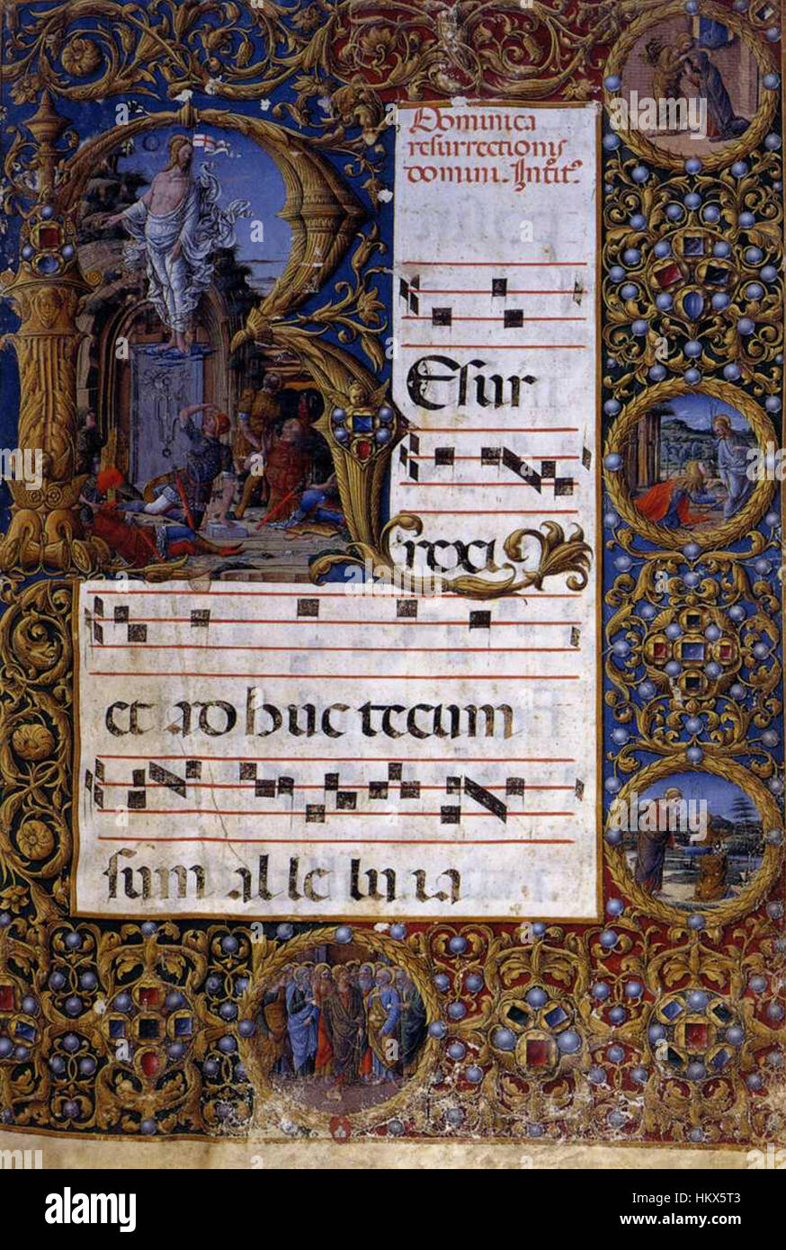 Girolamo Da Cremona - Seite von einem Choirbook - WGA09516 Stockfoto