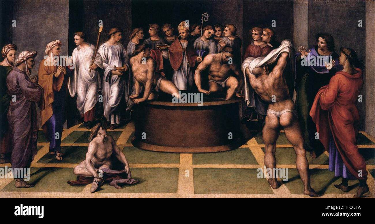 Girolamo Genga - St Augustine tauft die Cathechumens - WGA08533 Stockfoto