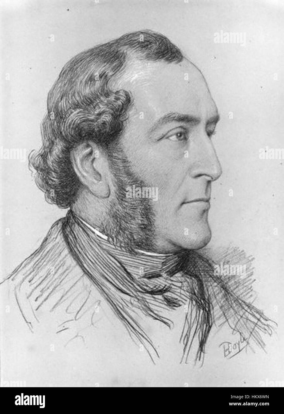 „In Profile: Regency Ireland“ ist ein Werk von Henry Edward Doyle, das eine Figur aus der irischen Regency-Ära einfängt. Dieses Porträt mit Schwerpunkt auf Profildarstellung spiegelt die Eleganz und den Stil der irischen Gesellschaft im 19. Jahrhundert wider. Stockfoto