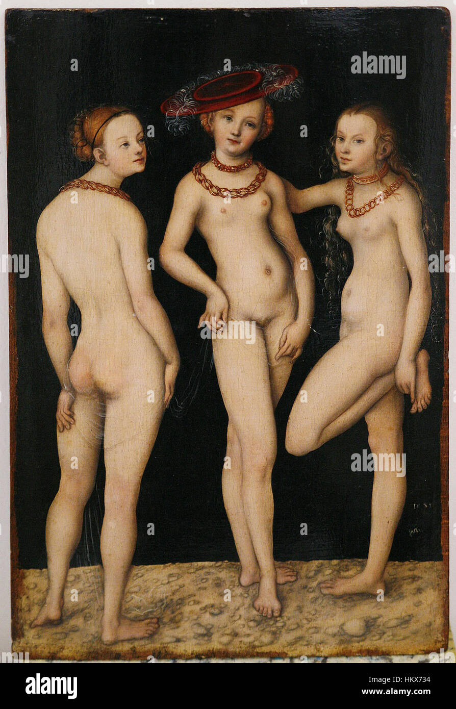 Louvre Cranach drei Grazien 1531 Stockfoto