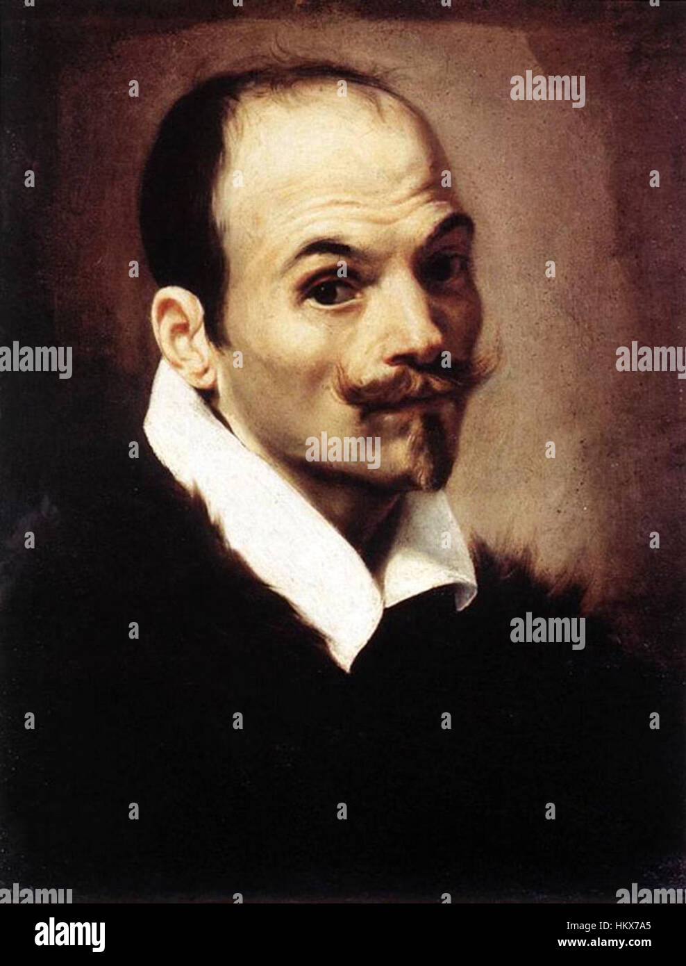 Orazio Borgianni war ein italienischer Barockmaler, der für seine expressiven Porträts und religiösen Werke bekannt war. Dieses Stück spiegelt seine Fähigkeit wider, emotionale Tiefe und barocke Eleganz einzufangen. Stockfoto