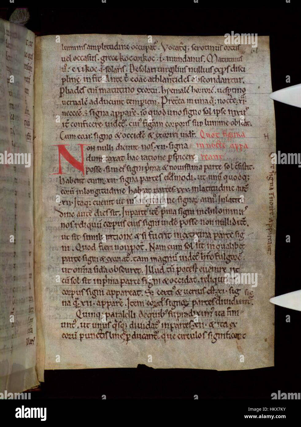 Das Manuskript „Opusculum de ratione spere“ in den Bodleian Libraries ist ein wichtiges historisches Dokument, das wissenschaftliche und astronomische Beobachtungen enthält und Einblicke in das frühmoderne Verständnis des Kosmos bietet. Stockfoto