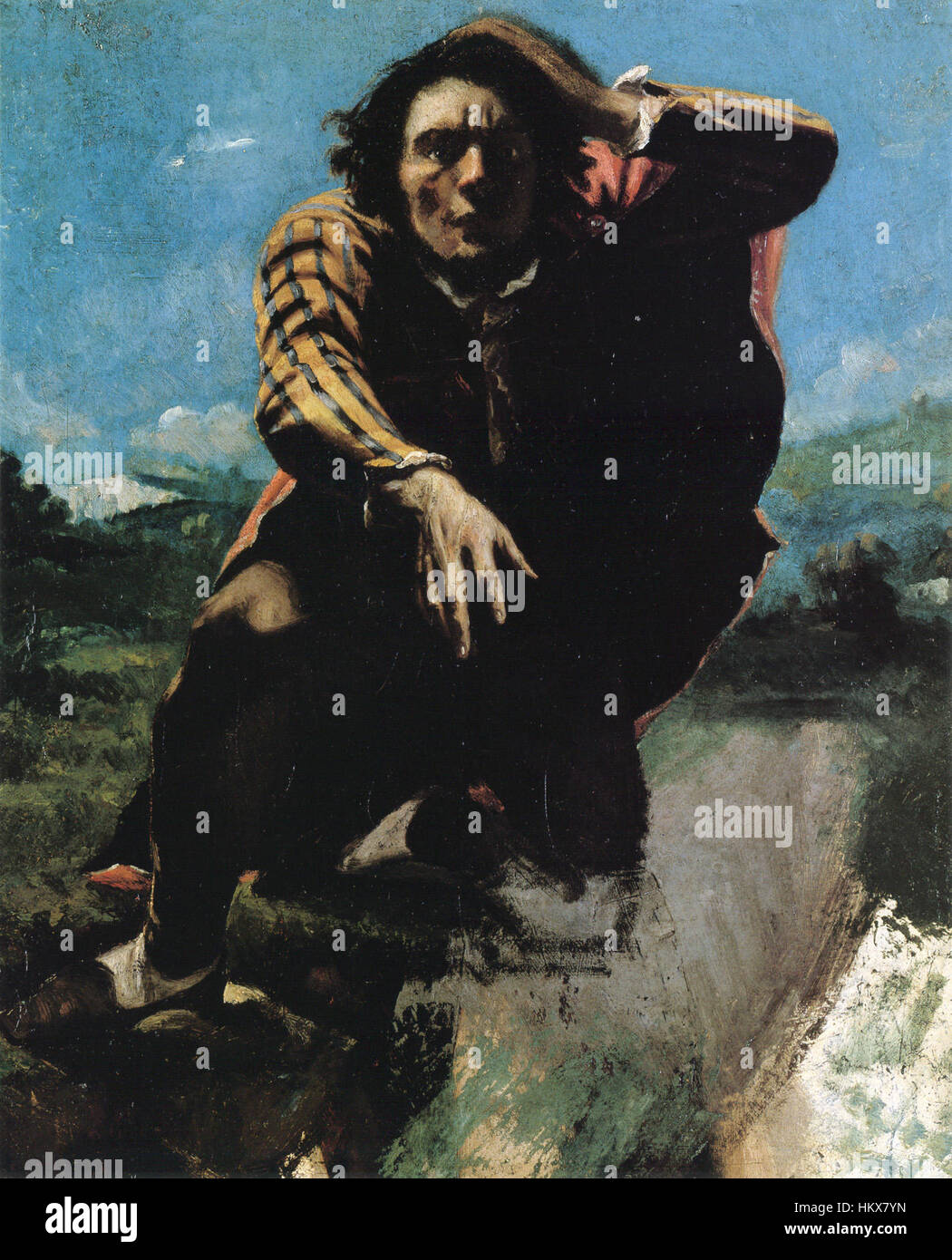 Der Mann machte Mad mit Angst von Gustave Courbet (Detail) Stockfoto