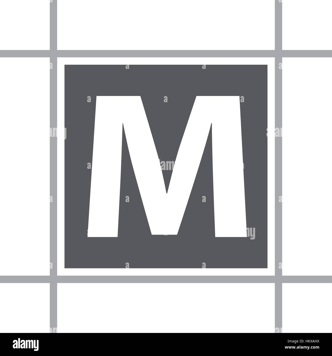 Buchstaben M In Box Stock-Vektorgrafik - Alamy