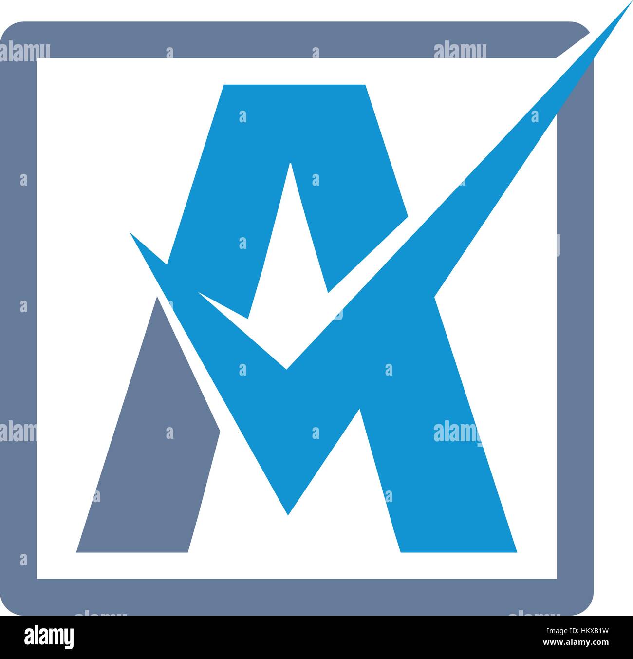 Brief ein Check Mark Logo Stock Vektor