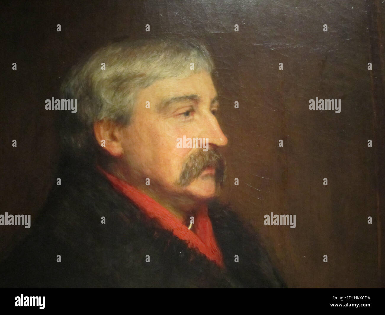 Dieses Porträt von Bret harte, einem amerikanischen Autor, der für seine Arbeiten über den kalifornischen Goldrausch bekannt ist, befindet sich in der National Portrait Gallery. Das Gemälde fängt sein Gleichnis und seinen Beitrag zur amerikanischen Literatur ein. Stockfoto