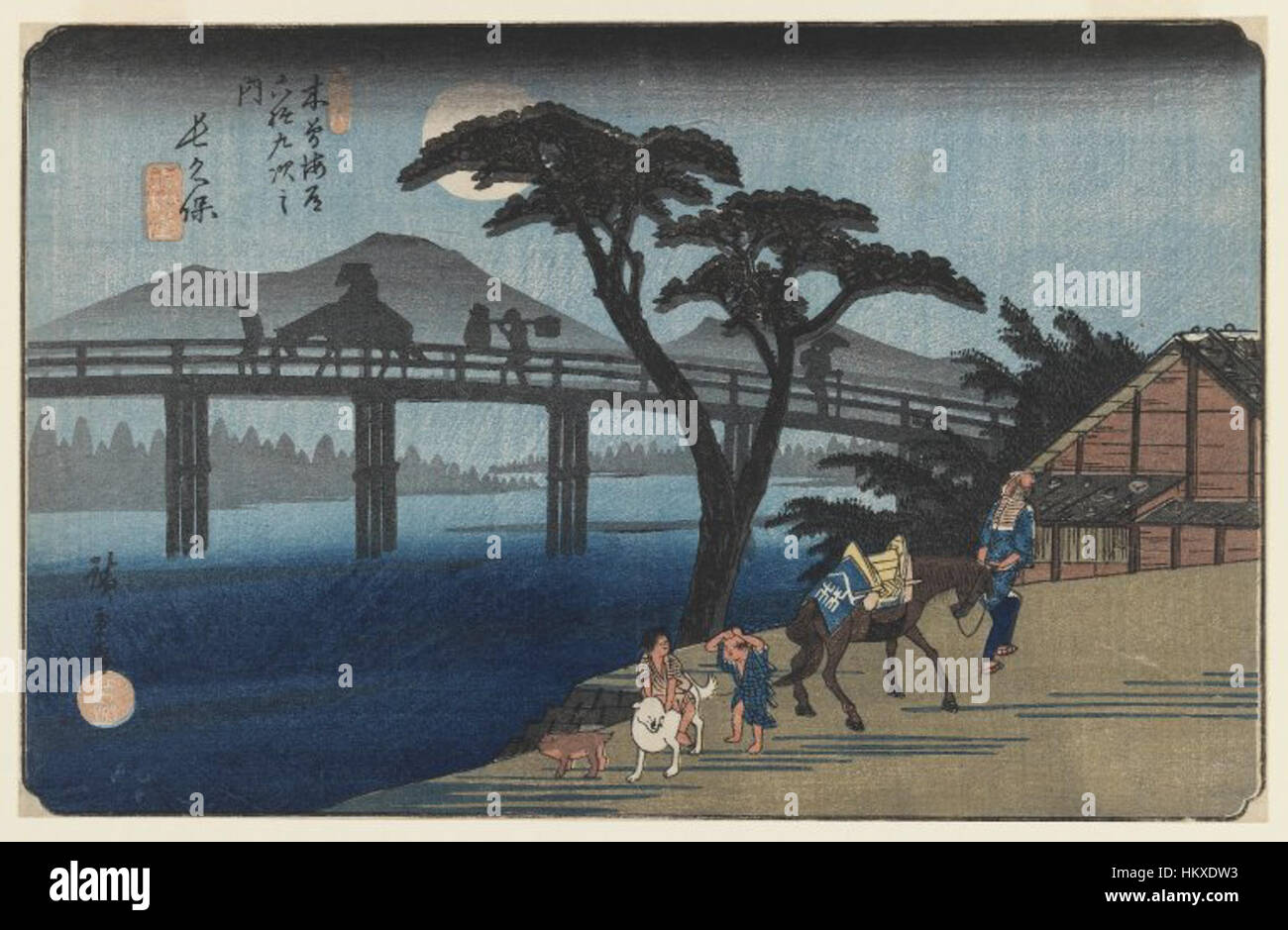 Brooklyn Museum - Nagakubo Nr. 28 aus der Serie Kisokaido Rokuju Tsugi - Utagawa Hiroshige (Ando) Stockfoto