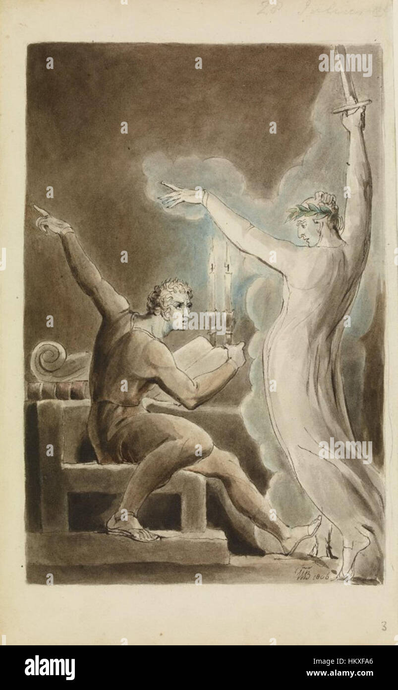Brutus und Caesar es Ghost, Illustration zu "Julius Caesar" IV, Iii von William Blake Stockfoto
