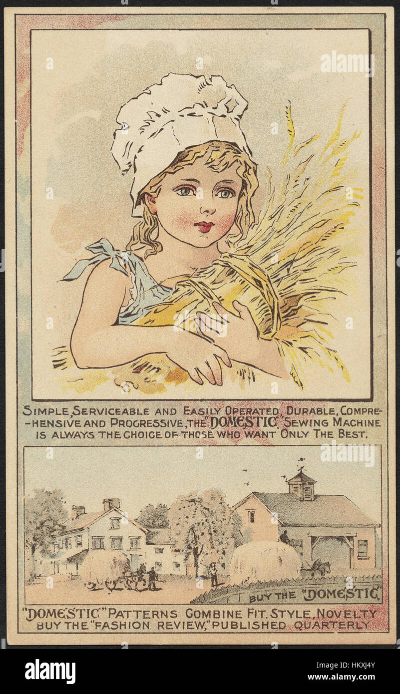 Einfach, gewartet und leicht betriebenen, dauerhafte, umfassende und progressive, ist die "Inland" Nähmaschine immer die Wahl derjenigen, die nur das Beste wollen. (vorne) Stockfoto