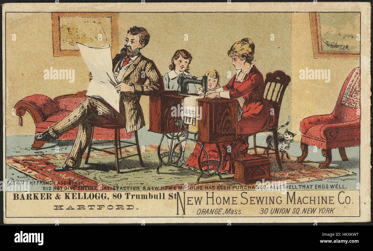 Die Nähmaschine muss erfolgen. Ein Heim Drama in vier Akten. (zurück) Stockfoto