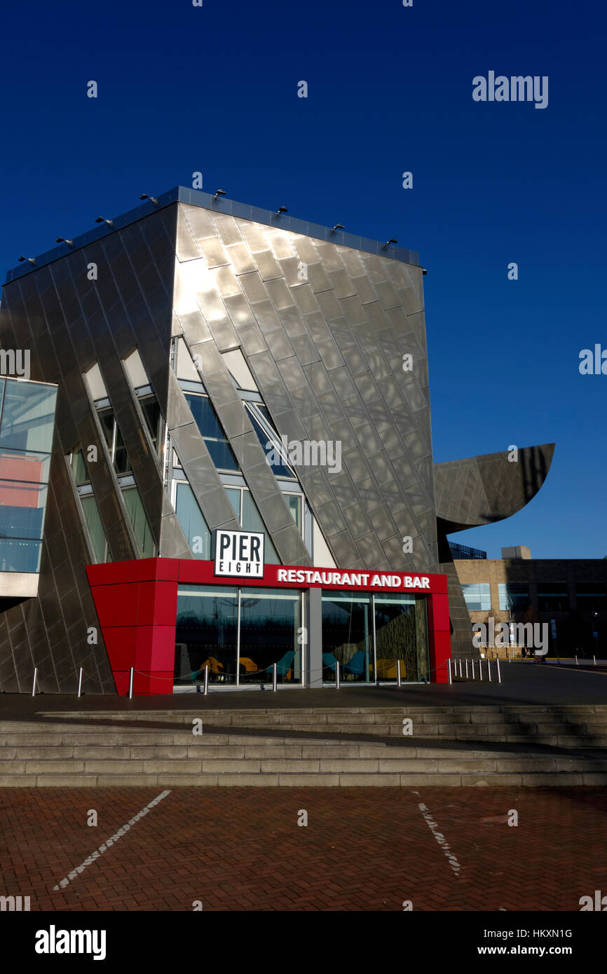 Pier acht Restaurant und Bar, The Lowry, Salford Quays, Salford, Manchester, UK. Stockfoto