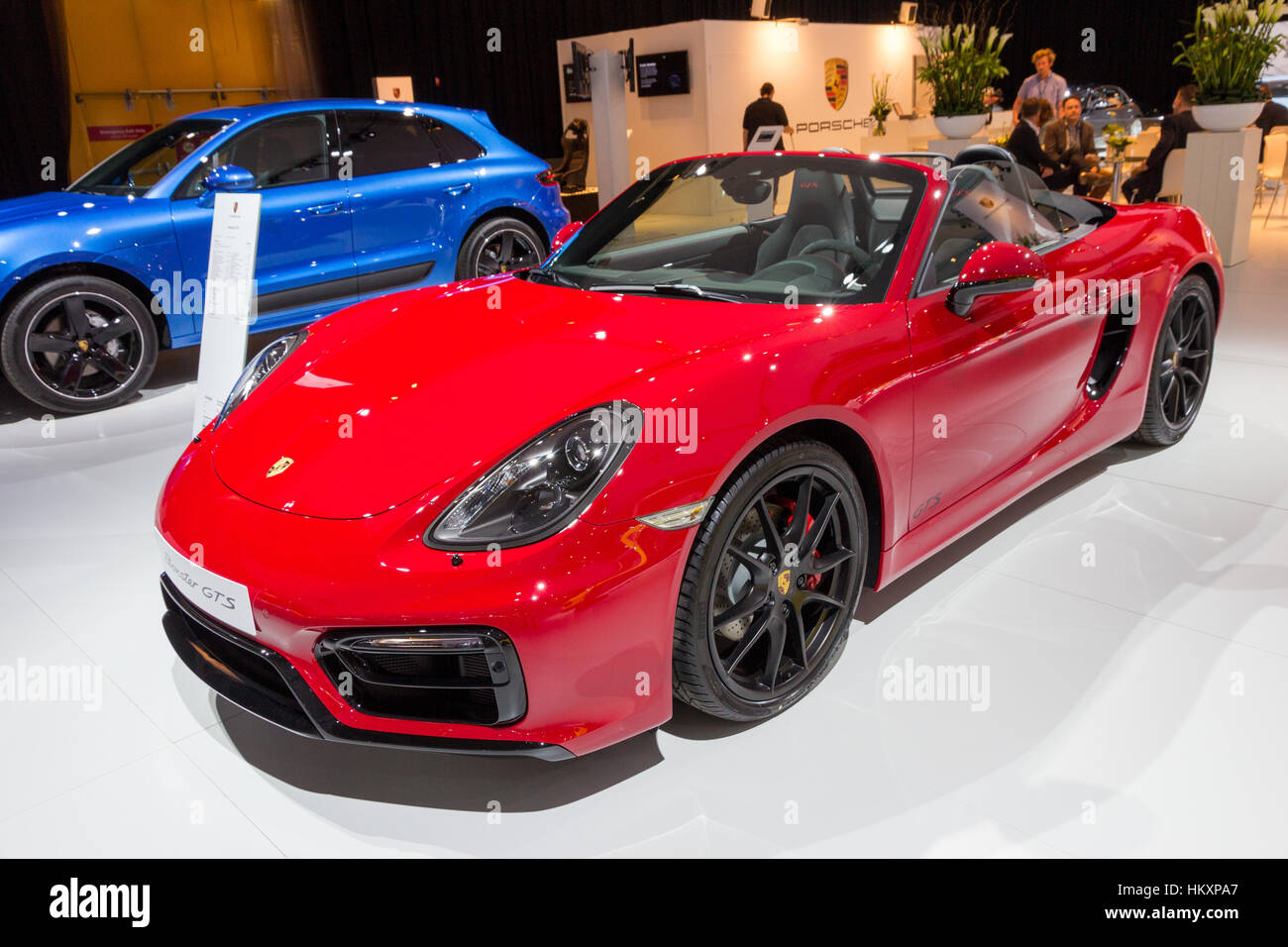 AMSTERDAM - 16. April 2015: Porsche Boxter GTS Sportwagen auf der AutoRAI 2015. Stockfoto