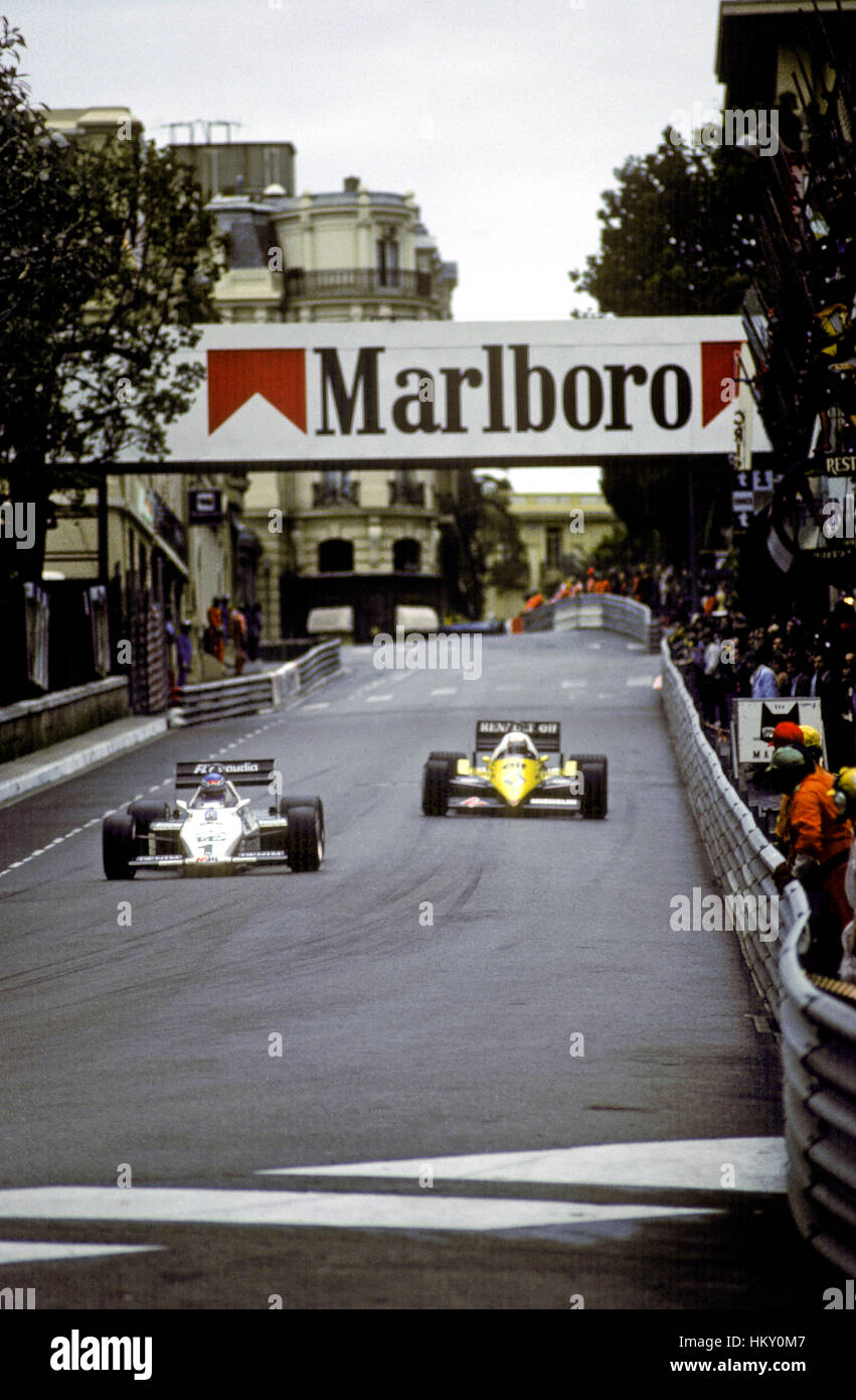 1983 Alain Prost französische Renault RE40 Monaco GP 3rd FL Stockfoto