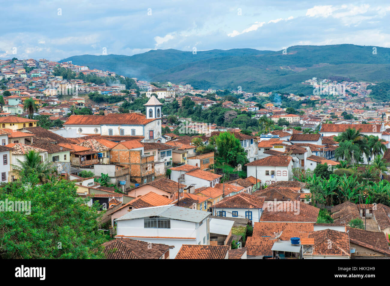 Blick über die Stadt Mariana, Minas Gerais, Brasilien Stockfoto