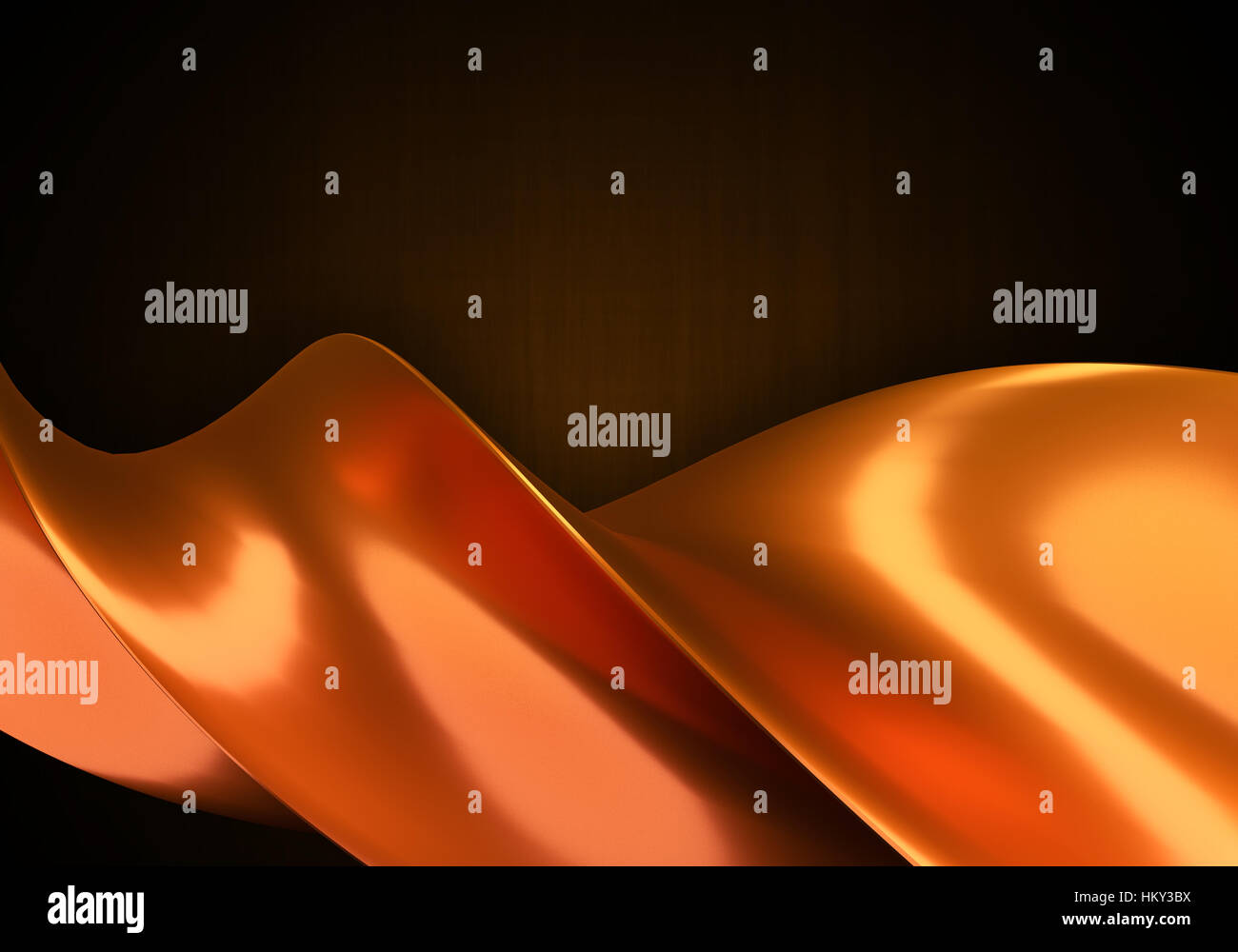 Orange Spirale als abstrakte Objekt auf dem dunklen Hintergrund. 3D-Bild dargestellt. Stockfoto