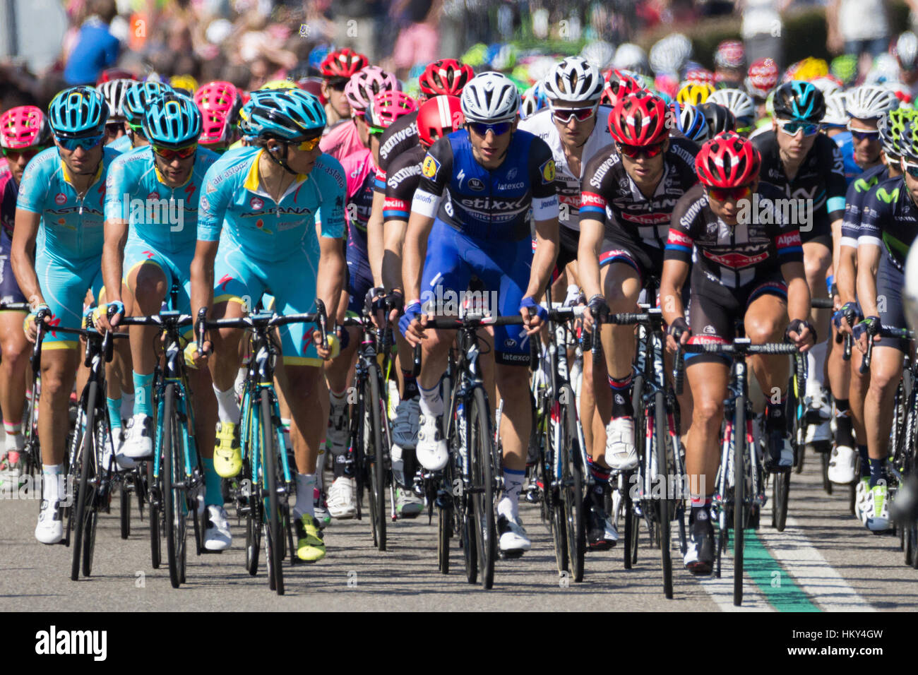 Radfahrer in der zweiten Phase des Giro d ' Italia 2016 in Wijchen, Niederlande Stockfoto