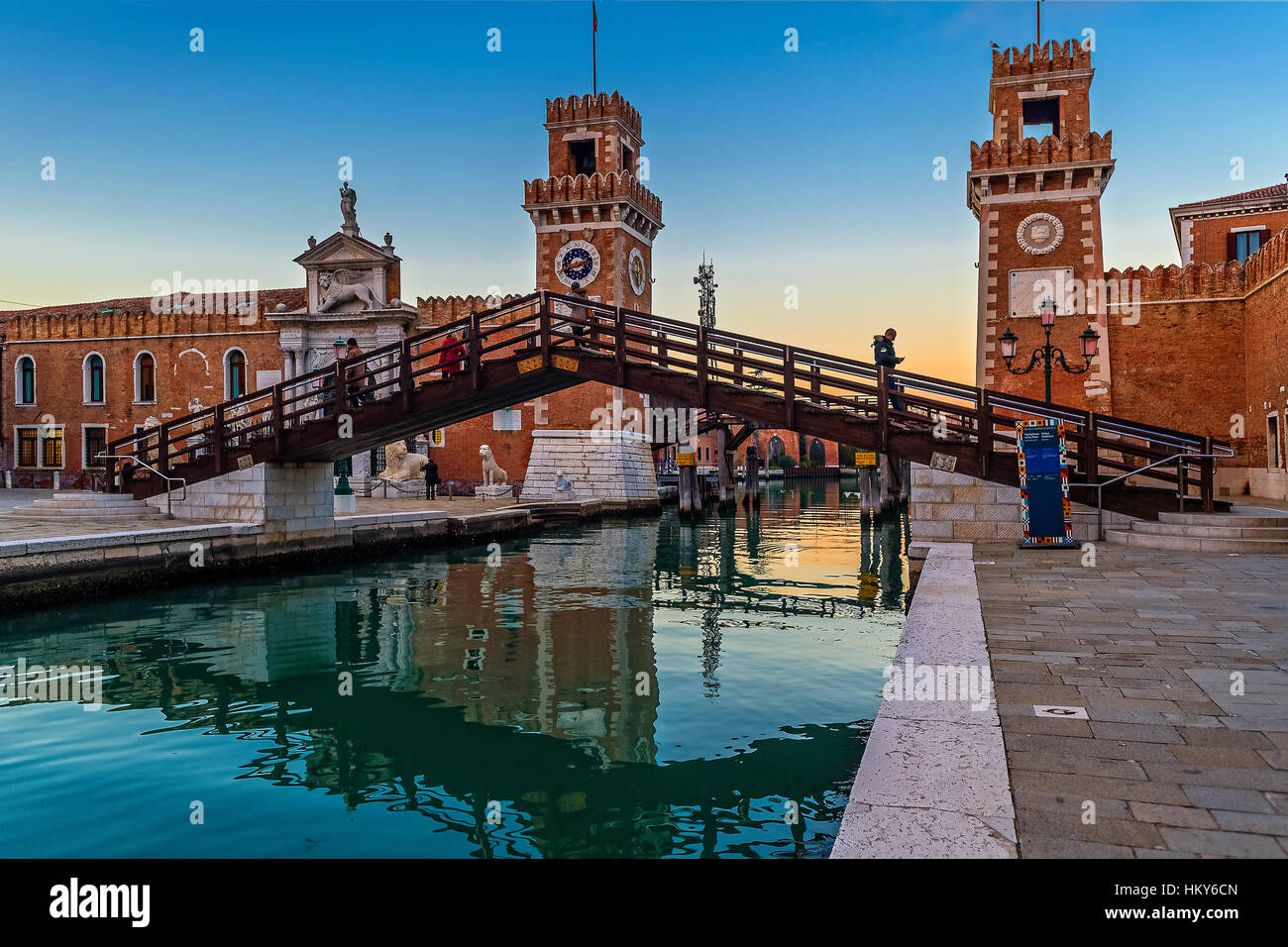 Italien Venetien Venedig - Brücken - Sestiere Castello - Ponte Arsenale o Paradiso Stockfoto