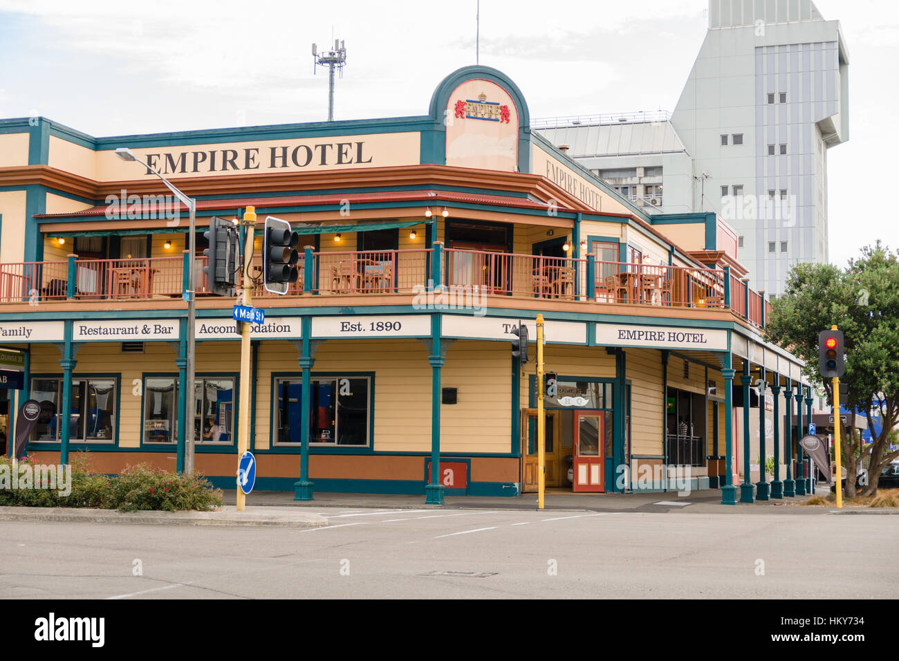 Das Empire Hotel an der Hauptstraße, jetzt bekannt als The Cobb in Palmerston North New Zealand Stockfoto