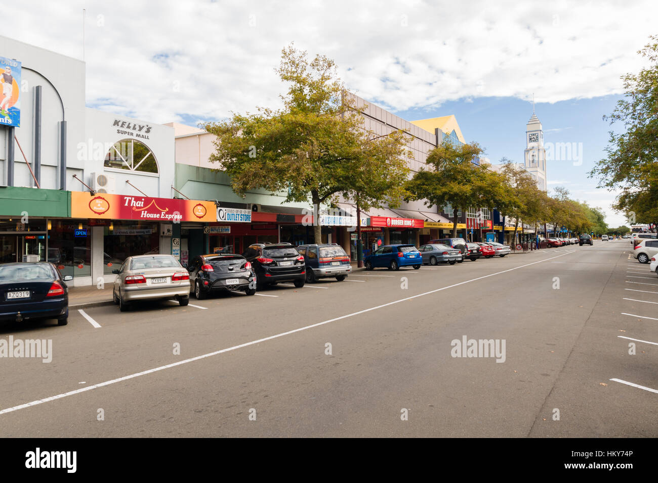 Broadway Avenue in Palmerston North New Zealand Stockfoto