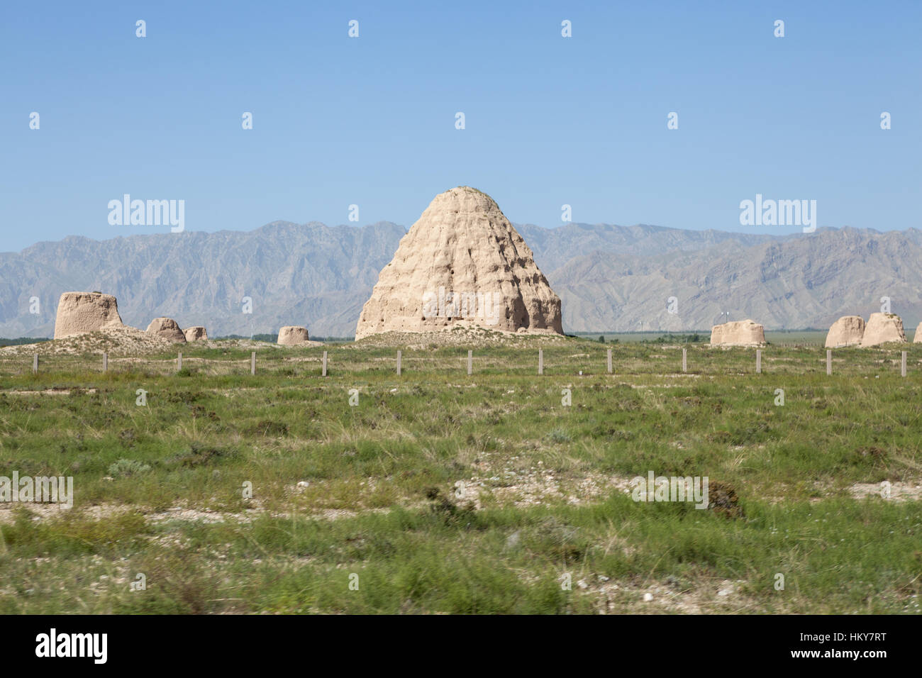 Grabmal Turm in die zentrale Plattform, westliche Xia kaiserlichen Gräber. Yinchuan, Ningxia, China Stockfoto