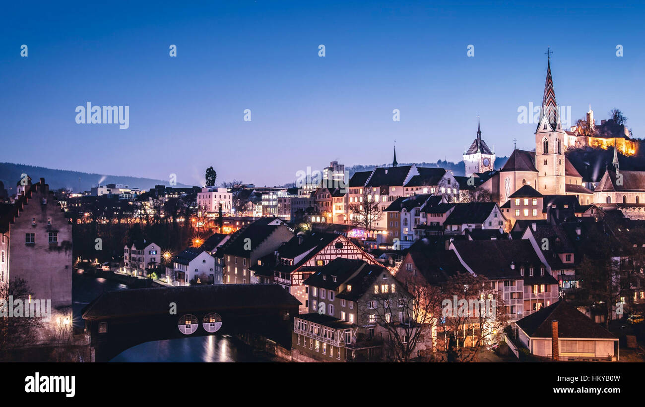 Eine alte Stadt-Stadt-Lichter Stockfoto