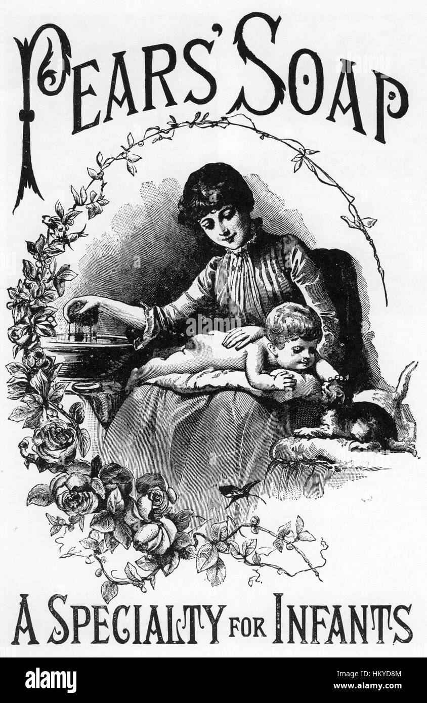 Birnen-Seife-Anzeige aus Harpers wöchentlich im Mai 1887 Stockfoto