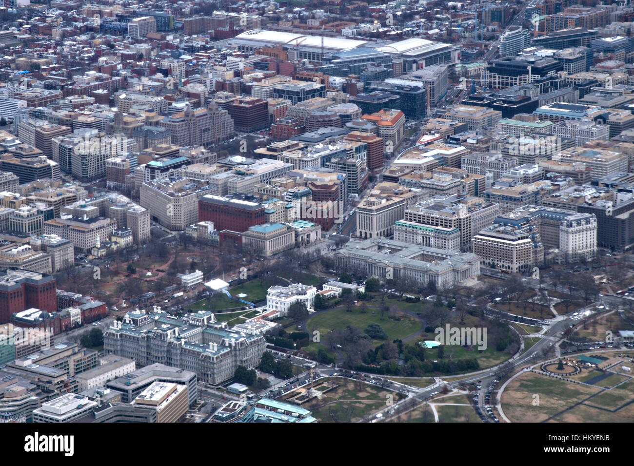 Luftaufnahme des weißen Hauses in Washington, DC. Stockfoto