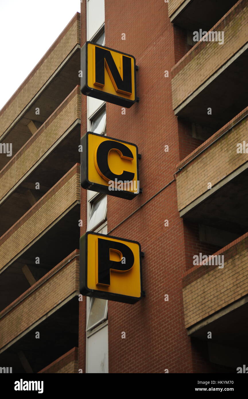 NCP-Parkplatz-Schild Stockfoto