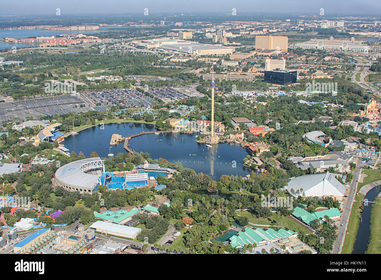 ORLANDO, USA - 13 NOVEMBER: Luftaufnahme des Adventure Park Sea World Orlando - einer der siebten-die meisten besuchten Vergnügungspark in den Vereinigten Staaten auf N Stockfoto