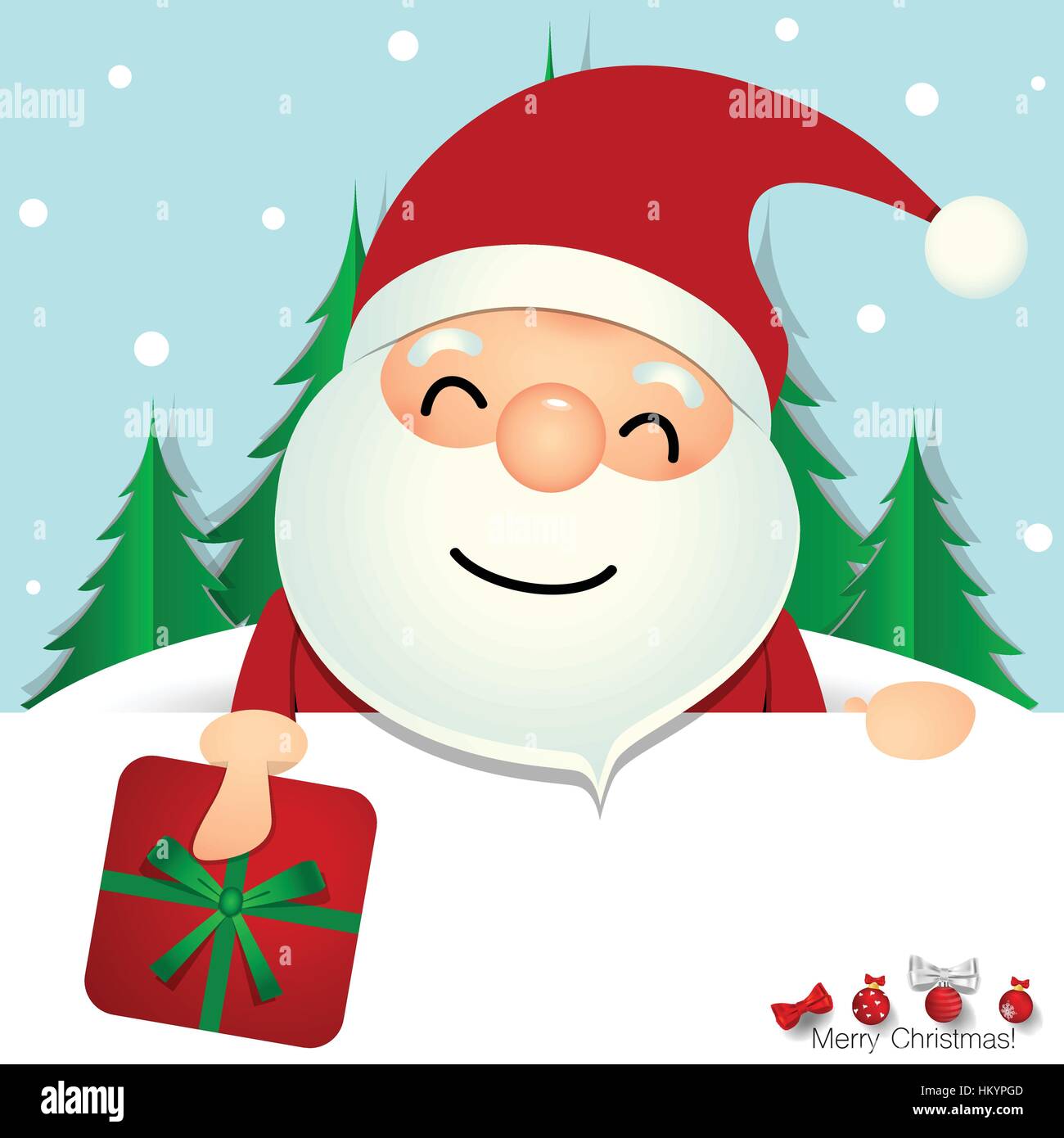 Weihnachtsgrußkarte mit Weihnachten Santa Claus. Vektor-illustration ...