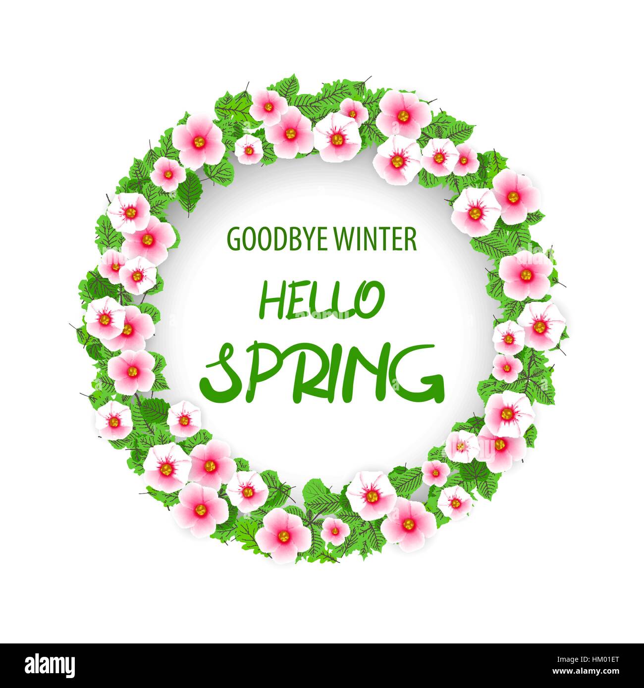 Hallo Frühling Blumenmuster Grußkarte Stock Vektor