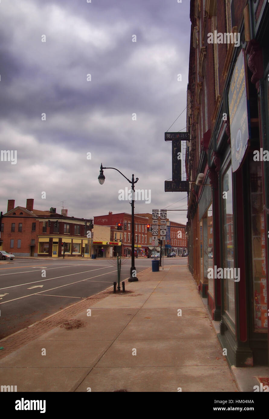 Waterloo, New York, USA. 11. Januar 2017. Blick von der kleinen Stadt von Waterloo, New York im Winter Stockfoto