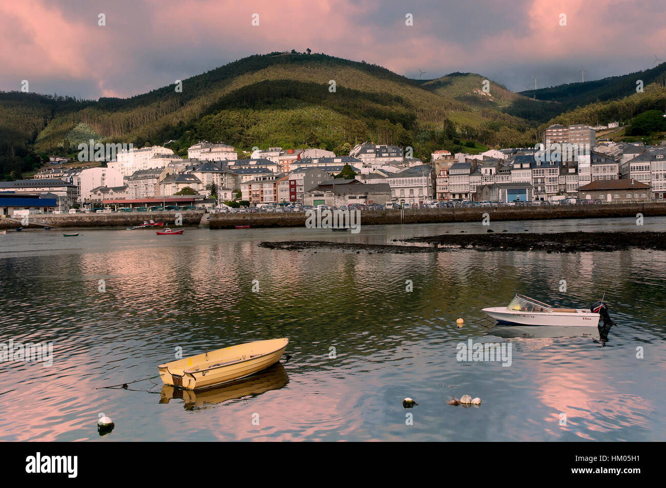 Mündung und Stadt, Viveiro, Lugo Provinz, Region Galicien, Spanien, Europa Stockfoto
