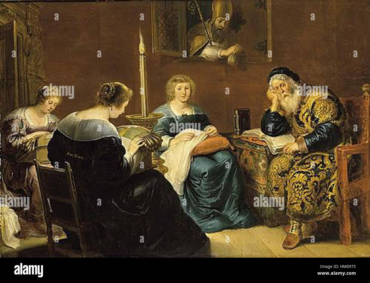 La Caridad de San Nicolás ist ein spanisches Gemälde, das den Heiligen Nikolaus darstellt, der wohltätige Handlungen vollbringt. Das Werk spiegelt religiöse Werte der Großzügigkeit und des Mitgefühls wider, die typisch für die spanische Barockkunst sind. Stockfoto