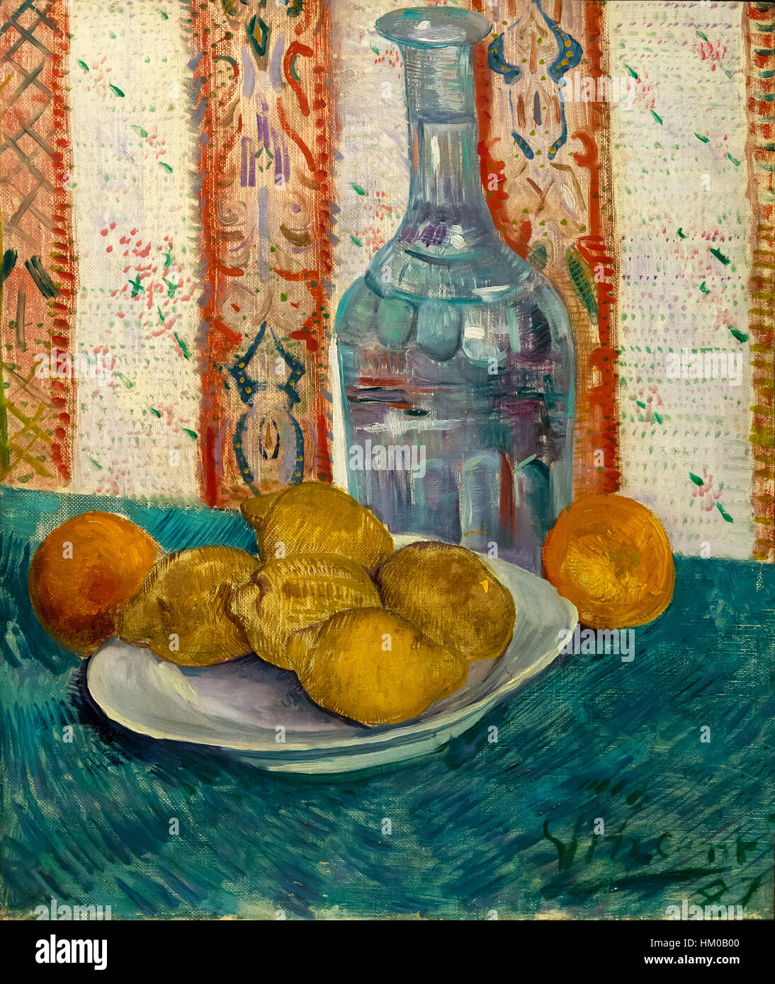 Karaffe und Teller mit Zitrusfrüchten, von Vincent Van Gogh, 1887, Öl auf Leinwand, Rijksmuseum, Amsterdam, Niederlande, Europa Stockfoto