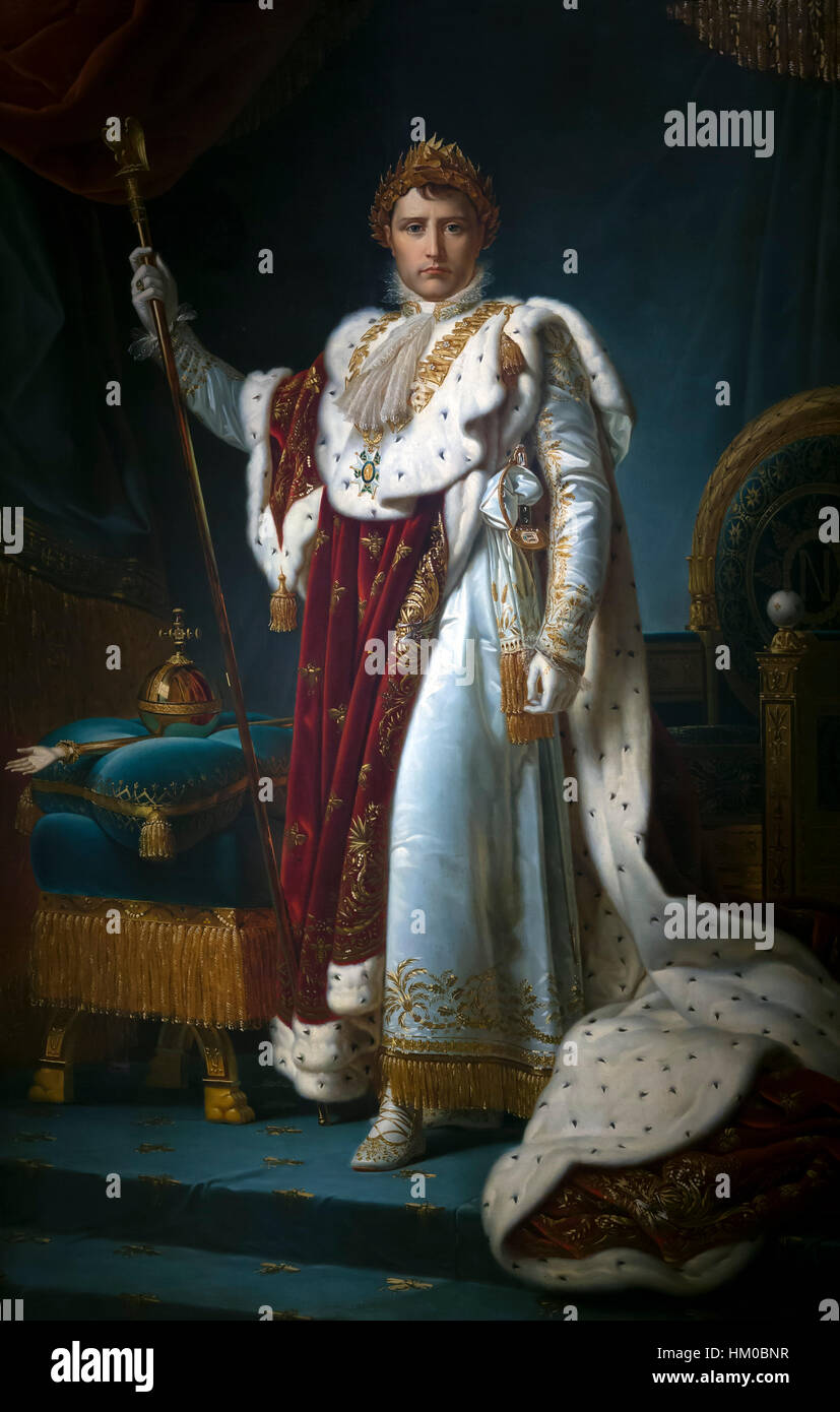 Porträt des Kaisers Napoleon I, Öl von Studio Francois Pascal Simon, 1805-15, auf Leinwand, Rijksmuseum, Amsterdam, Niederlande, Europa, Stockfoto