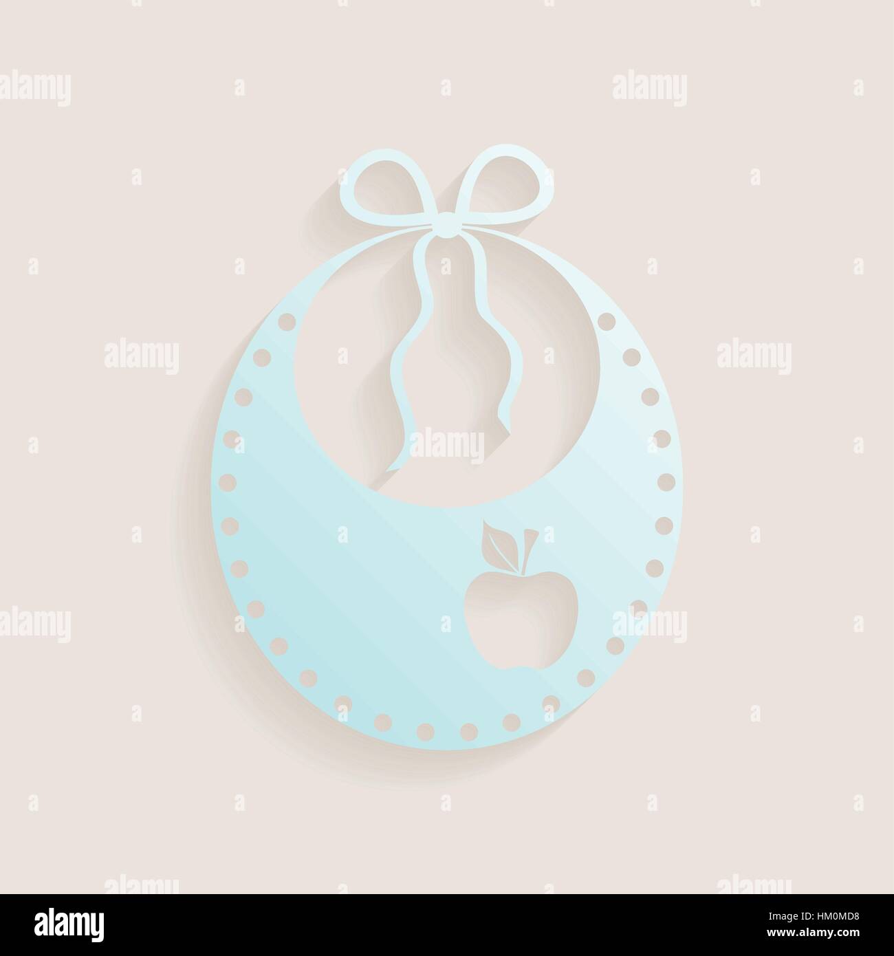 Einfache Baby-Dusche Einladungskarte mit Baby Lätzchen Stock Vektor